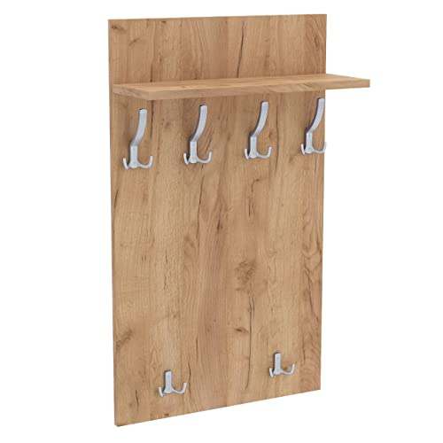 100x60 | MAXI Garderobenpaneel Wandgarderobe Garderobe Wandpaneel Kleiderstange ALUMINIUM | GOLD CRAFT