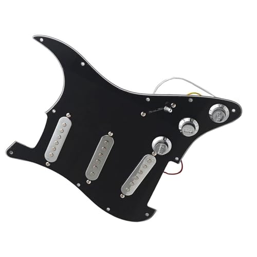 Standard-Pickguard-Tonabnehmer SSS Silver Pickup E-Gitarren-Schlagbrett, vorverkabelt, exquisite Ersatzbaugruppe (Color : 3/4)