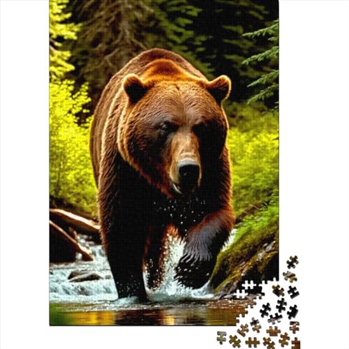 500 große Teile Puzzle für Erwachsene Bär Holzpuzzle Puzzles für Erwachsene Teenager Dekomprimierendes geistiges Lernspielzeug (Size : 52x38cm)