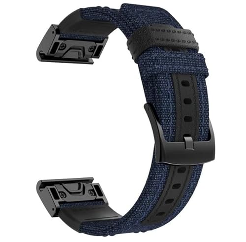 OPKDE 26 mm Nylon-Leder-Uhrenarmband für Garmin Fenix 6X 5X 3 3HR Smartwatch-Zubehör, Armband, Gürtel, 26 mm Schnellverschluss-Armband, For fenix 3 HR, Achat