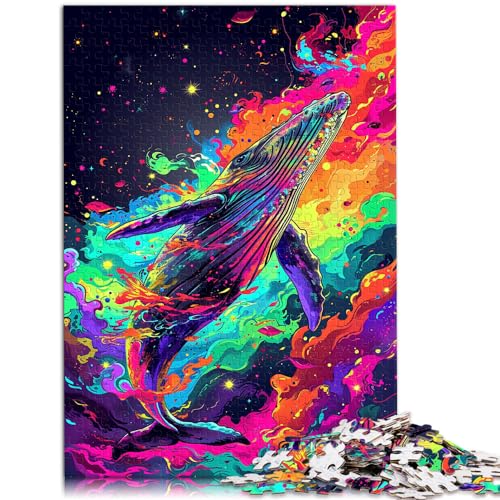 Puzzle für bizarre, bunte Wale, Puzzles mit 1000 Teilen, Holzpuzzle, Familienspiel zum Stressabbau, schwieriges Herausforderungspuzzle, 1000 Teile (50 x 75 cm)