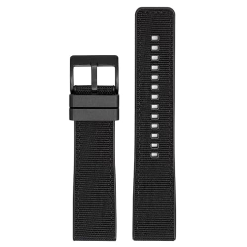 THBGTCNQ Uhrenarmband aus Canvas und Gummi, 20 mm, 22 mm, 24 mm, universelles Uhrenarmband mit Schnellverschluss, Herren-Nylonarmband for Smartwatches, Quarzuhren(Black Black,20mm)