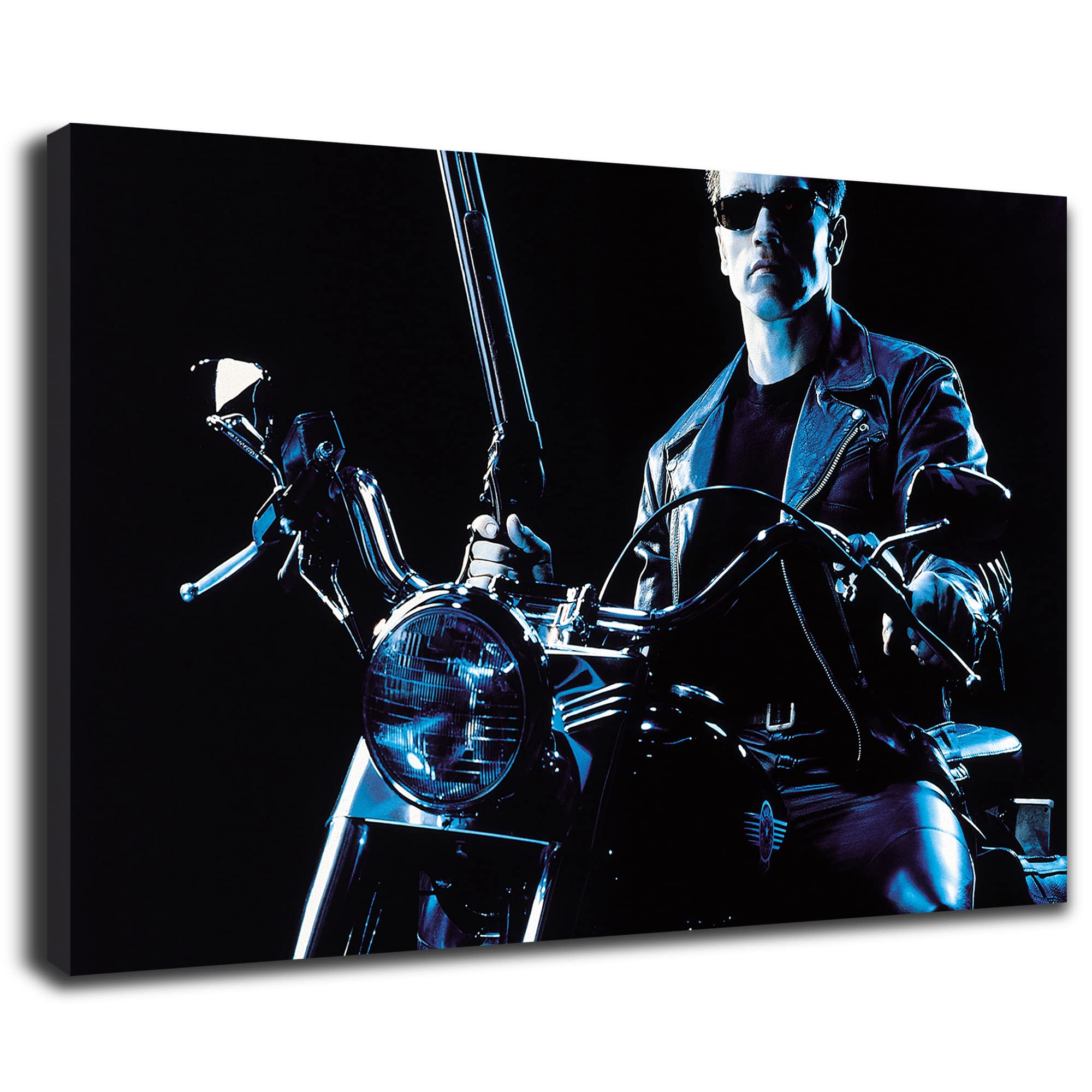 Artis Prints Leinwandbild Arnold Schwarzenegger, Terminator, Movie, Bike, Klein bis XXL, Inneneinrichtung - Wohnzimmer - Wohnung, Dekoration