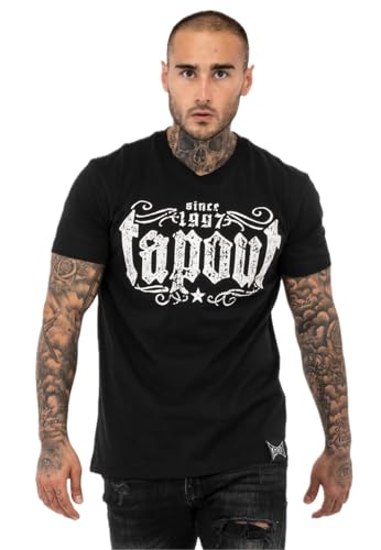 Tapout Herren Crashed T-Shirt, Black/White, XXL