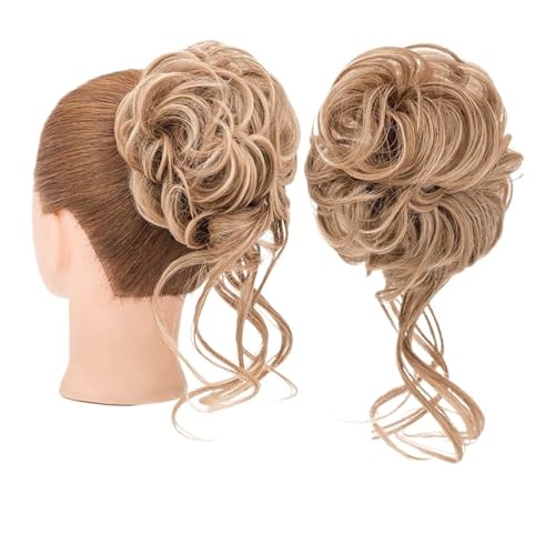 Haarteile Haarknoten Synthetisches, lockiges, elastisches Band, Chignon, Donut mit Zöpfen, Haargummis, unordentliches Dutt-Haar, Hochsteckfrisur, Haarteile, Verlängerungen for Frauen Brötchen Haare(13