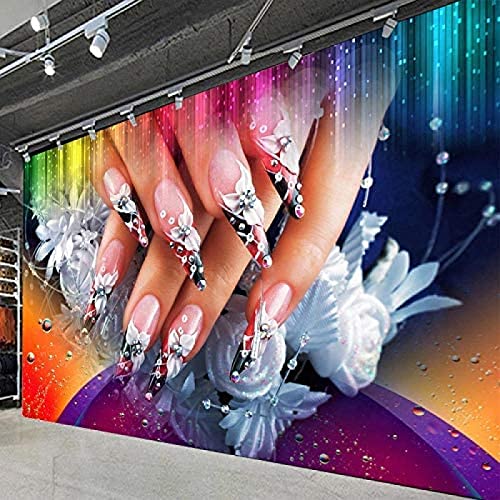 3D Tapete In Voller Größe Kreatives Nagelstudio Farbenfrohe Kulisse Dekorative Kunst Moderne Wandfarbe 3D Tapete Vlies Effekt Tv Die Fototapete Wandbild Wohnzimmer Schlafzimmer-250cm×170cm