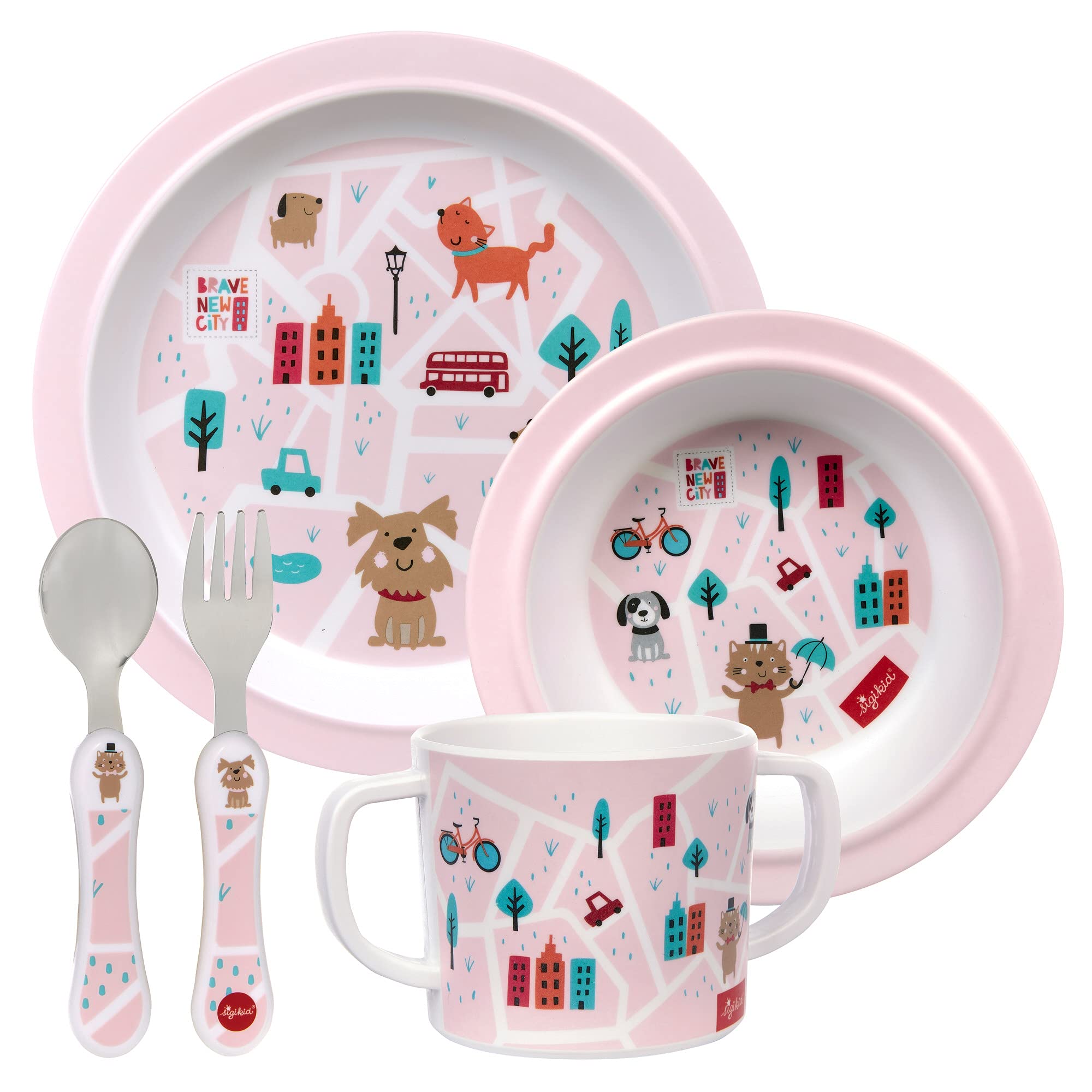 sigikid 25245 Melamin Set, dog rosa Mädchen empfohlen ab 36 Monate rosa