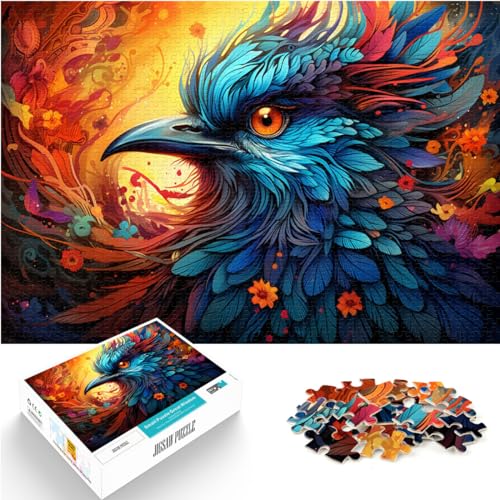 Puzzlespiele Bunte Psychedelie heiliger Vögel Puzzle 1000 Teile Holzpuzzle Familienspiele Weihnachtsgeburtstagsgeschenke 1000 Stück (50 x 75 cm)