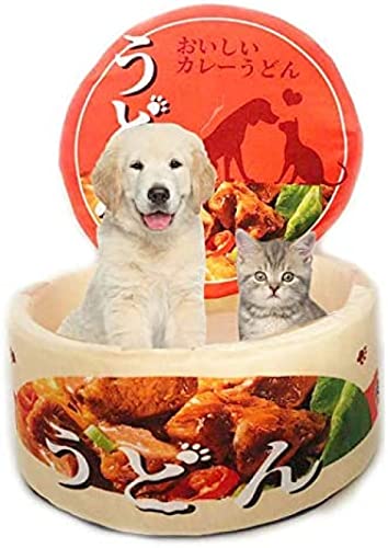 Instant Noodle Hundebett, waschbar, rundes Katzenbett, Kissen, Kuscheltier, 50 x 28 cm, für kleine und mittelgroße Hunde