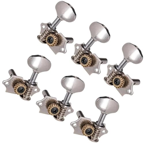 Strings Tuning Pegs Mechaniken Für Gitarre 6 Stück 3R+3L 1:18 Verhältnis Gitarreninstrumente Stimmwirbel Schlüssel für klassische Gitarrenteile