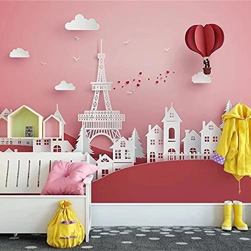 Dekoration Pagodenhaus Rosa Luftballons Prinzessin Zimmer Kinderzimmer Wanddekoration 3D Tapeten Wanddekoration Fototapete Sofas Wohnzimmer Wandbild Schlafzimmer-250cm×170cm