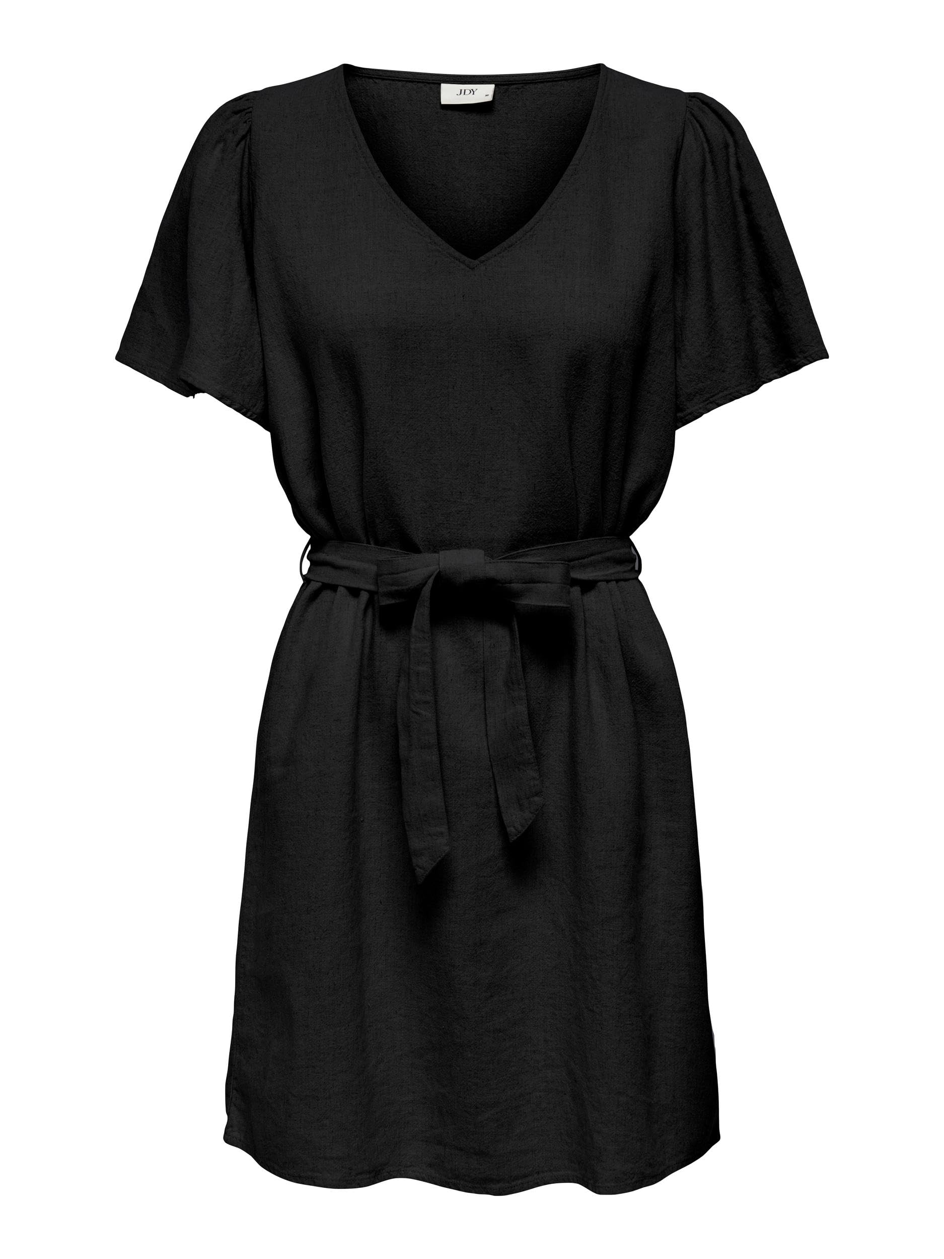 JdY Damen JDYSAY S/S Bell Sleeve Dress WVN Dia Kleid, Black, Large