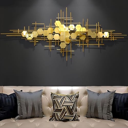 BEOTAY Metall Wandkunst,Kreative Handarbeit Wandskulpturen,Einzigartig Wanddekoration Wohnzimmer,Wall Decoration Für Zuhause, Esszimmer, Bar, Büro, Hotel,Erhellen Sie Ihr Zuhause,200 * 86cm