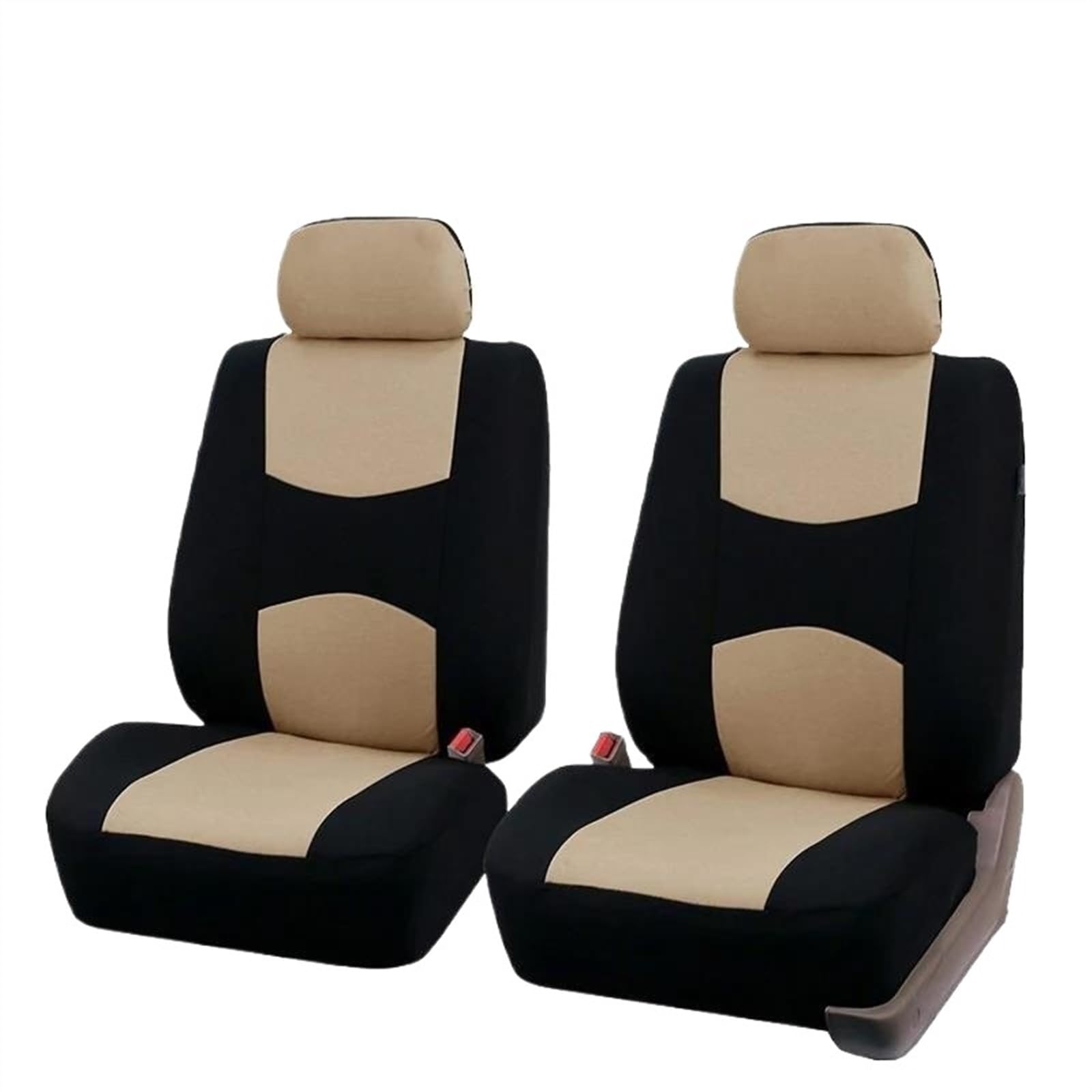 REPELKY Sitzbezüge Auto Für Nissan Für Almera Universal Volle Auto Vorne/Hinten Sitzbezug Protektoren Set Airbag Kompatibel Fahrzeug Sitzschut Autositzschoner(2pcs front beige)