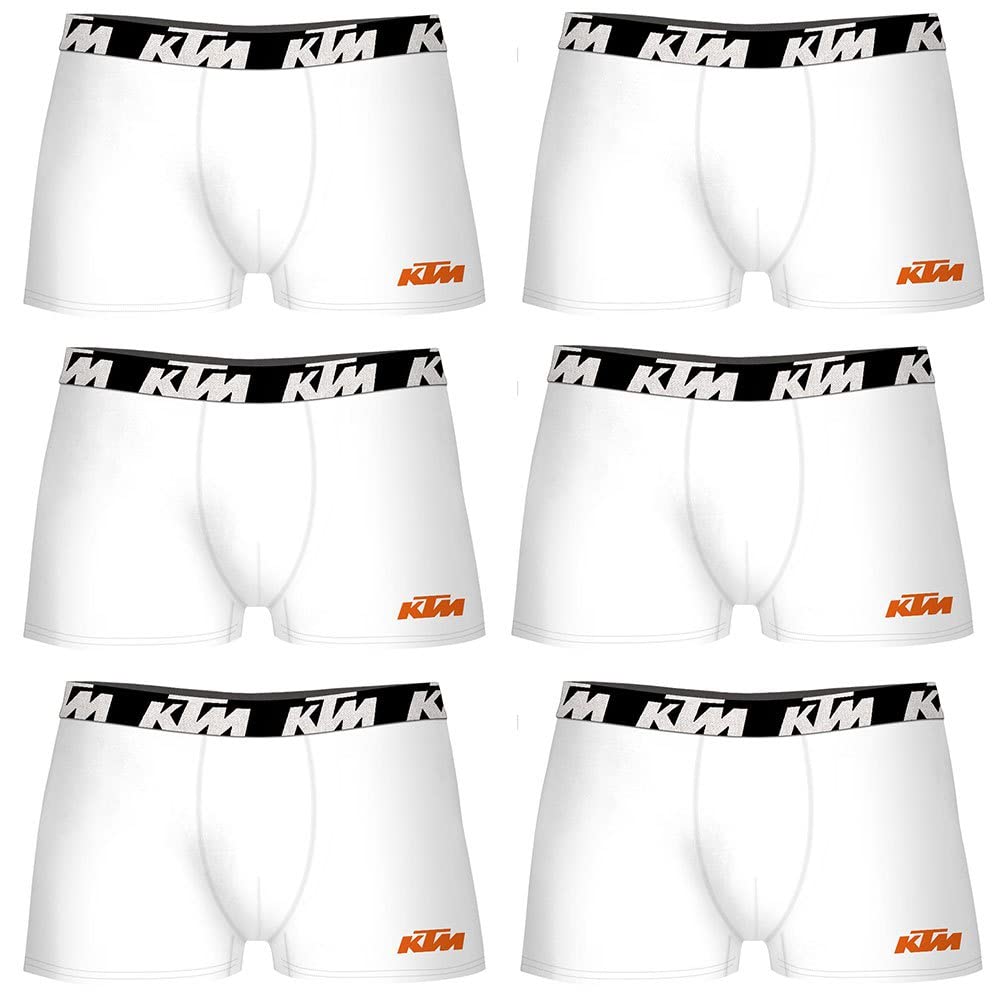 KTM Herren M-Set mit 6 Weiß Boxershorts, bunt, M