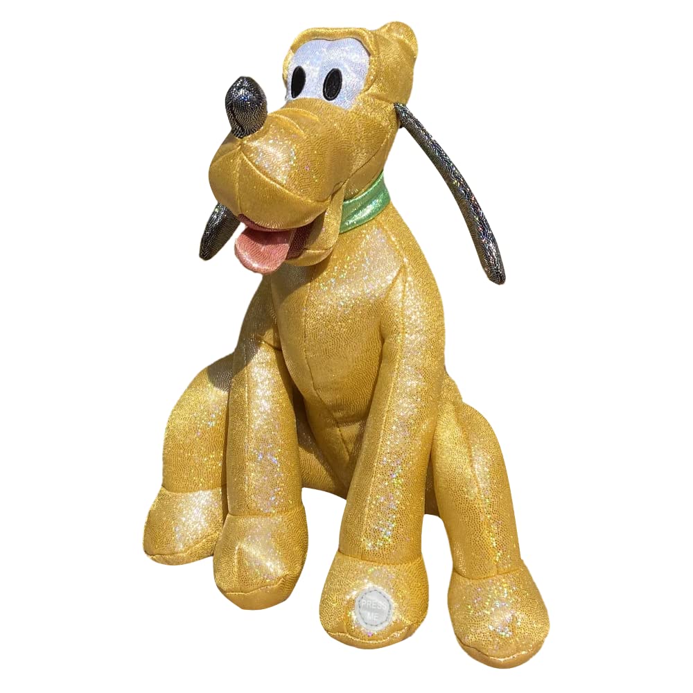 Plüschtier Pluto Disney 100 Jahrestag holografisch Chrom mit Sound 30 cm