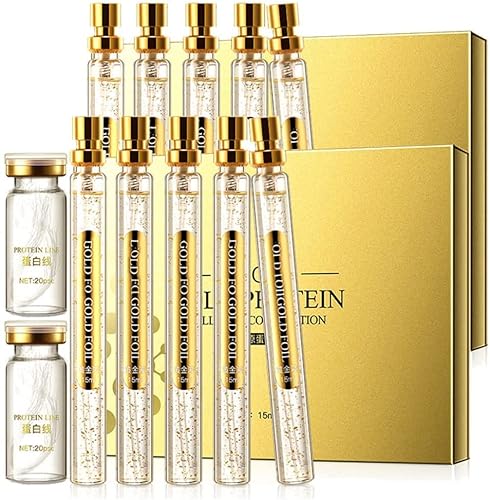 InstaLift Protein Thread Lifting Set,Absorbable Collagen Threads and Nano Gold Essence Combination for Face Lift Korean Face Serum Active Collagen Silk Thread Reduce Fine Lines