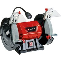 Einhell Doppelschleifer TC-BG 200 L (max. 400 W, Ø200xø32x25 mm Schleifscheibe, biegbares Licht, große + verstellbare Arbeitsauflagen,, inkl. Grob-/Feinschleifscheibe K36/K60)