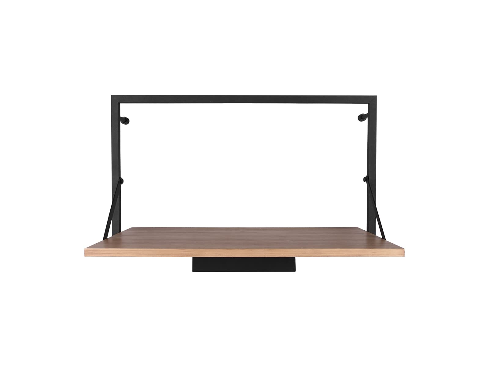 LED Wandregal LEONIE mit Holzablage, Flex Connect und Metallgestell in Schwarz & Holz 50x30cm