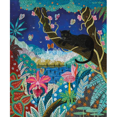 Puzzle Mich�le Wilson NOCTURNAL BLACK PANTHER 350 Teile Puzzle Puzzle-Michele-Wilson-A1106-350