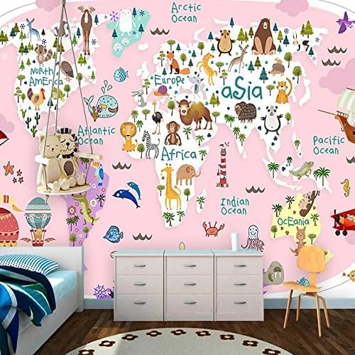 XLMING Dekoration Cartoon Tier Figur Flugzeug Nautisch Heißluftballon Küche Esszimmer Arbeitszimmer Wohnzimmer TV Hintergrund Wand 3D Tapete-200cm×140cm