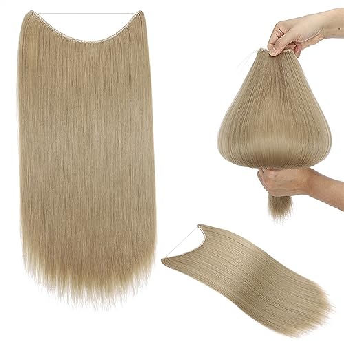 Clip-in-Haarverlängerungen Clip-in-Haarverlängerungen, lange, glatte Haarspangen mit Fischlinie, unsichtbarer U-förmiger Draht, lange, gerade, synthetische, einteilige Haarteile for Frauen Clip-in-Haa