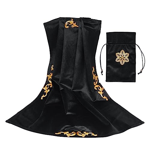 Ranuw Vintage Altar Tarot Tischdecke Tarot Karten Tasche Party Quadratische Tischdecke Wahrsagungen Mit Tarot Kordelzug Beutel Set Tarot Karten Tischdecke Tarot Tischdecke Zum Lesen Quadratischer