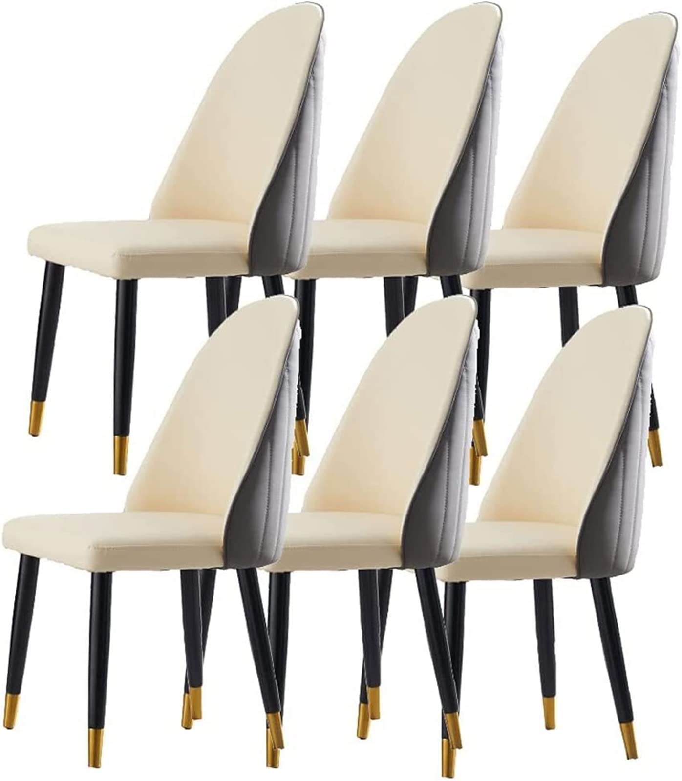 TBSZCM FSOZDBBPL 6er-Set, Stuhl, modernes Design, Mikrofaser-Lederstühle, weich gepolsterter Sitz für Büro, Lounge, Esszimmer, Schlafzimmer, Heimstuhl Run forward