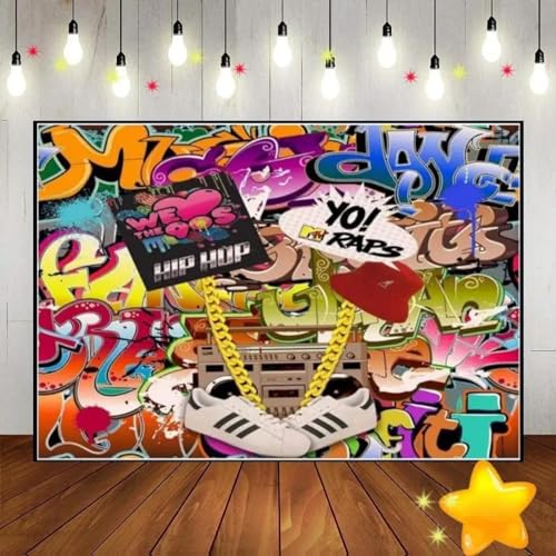 Basketball Graffiti Thema Splash Glühen Dunkel Bunt Farbe Hintergrund Fotografie Kulissen Party Baby Shower Dekoration 300x200cm