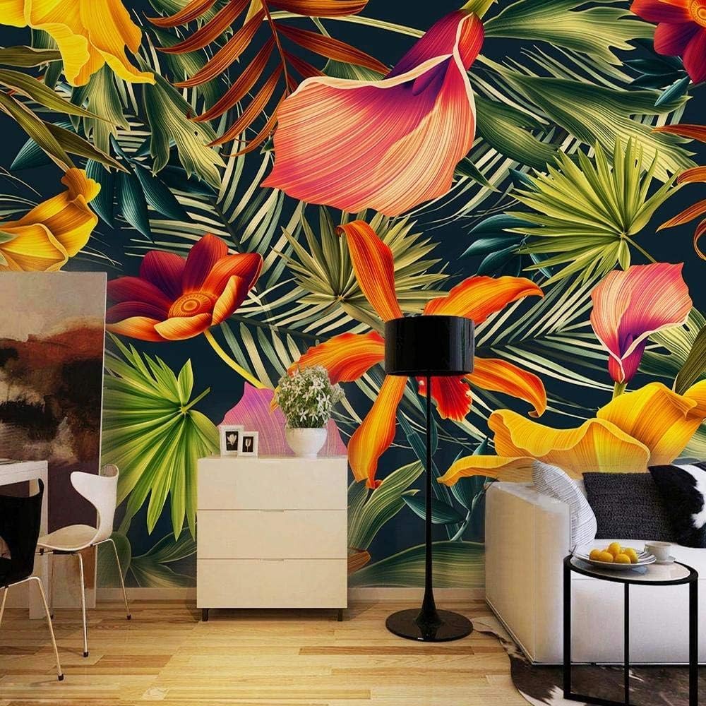 Tropischer Regenwald Pflanze Blume Bananenblatt 3D Tapete Poster Restaurant Schlafzimmer Wohnzimmer Sofa TV Dekorative Wand-150cm×105cm