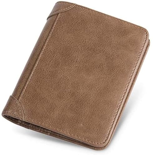 YIHANSS Herren-Geldbörse, tragbares, faltbares Leder-Geldbörsen-Set mit vertikalem Kartenfach für 10 Karten und 30 Banknoten, 11,9 x 9,4 x 2 cm (Farbe: Schwarz)