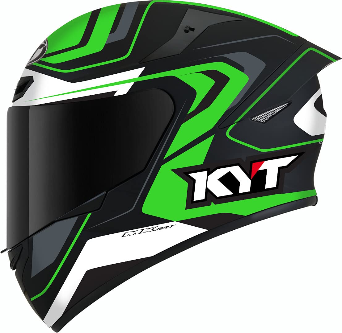 KYT TT Course Overtech Helm (Black/Green,L)