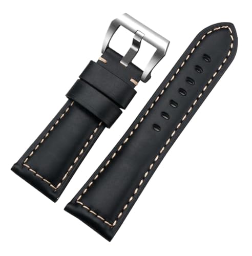 SpaRcz Echtes Leder Retro Crazy Horse Uhrenarmbänder Dornschließe für Herren Uhrenzubehör Armband 22-26mm, Farbe 7, 26mm