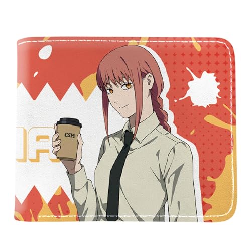 Chains-aw Man Geldbeutel Anime Mittelgroß, Cartoon-Münztasche Geldbeutel Klein, PU-Leder Kreditkartenhalter Geldbörsen, für Anime-Fan-Geschenke Jungen und Mädchen(Color:Multicolor 4)