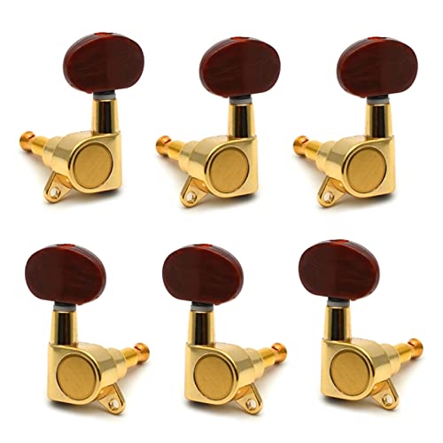 Gitarren Stimmwirbel 6 Stücke Gesperrte String Tuning Pegs Tasten Tuner Machine Köpfe Für Akustische E-Gitarrenschloss Gitarrenzubehör (Color : 3right 3left)