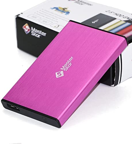 MasterStorb Externe Festplatte, USB 3.0, superschnell, 6,35 cm (2,5 Zoll), SATA-Laptop-Festplatte, tragbar, Rot, Silber, Schwarz, Blau und Pink