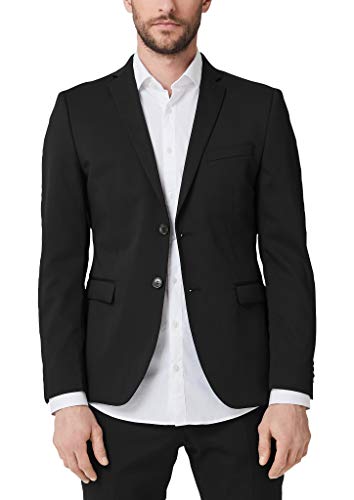 s.Oliver BLACK LABEL Herren Slim: Waschbares Anzugsakko Black 48