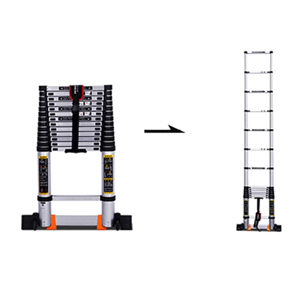 RASOANOA Teleskopleitern Mehrzweck-Ausziehleiter Teleskopleiter Teleskop-Ausziehleiter Teleskop-Ausziehleiter Klappbare, Mehrzweck-Aluminium-Anlegeleiter für Bauarbeiten Ambitious