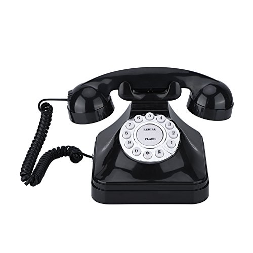 Garsent Vintage Telefon, Kunsttsoff schnurgebundenes Tischtelfon Multifunktions Klassisches Festnetztelefon für Home, Büro und Hotel