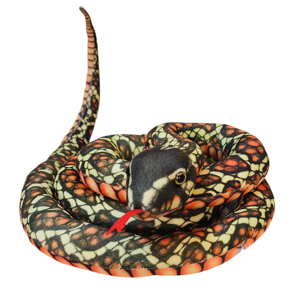 DANAIM Simulation Tier Zeug Schlange, Schlange Stofftier Plüsch Lebensechte Python Plüsch Puppen Reptil Umarmung Kissen Geschenk for Kinder Geburtstag Home Decor(Brown,110cm)