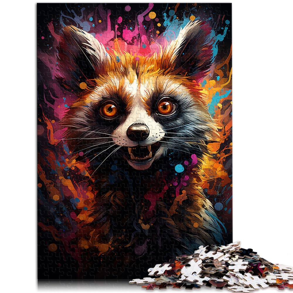 Puzzlespiele, Farbmalerei, Lemur, 1000 große Teile, Puzzle für Erwachsene, Holzpuzzle ganze Familie und Dieses 1000-teilige (50 x 75 cm)