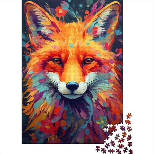 1000-teiliges Puzzle für Erwachsene Teenager, Tierfuchs, Holzpuzzle für Erwachsene, Puzzlespiel, Spielzeug für Erwachsene, Familienpuzzle, Geschenk, 75 x 50 cm