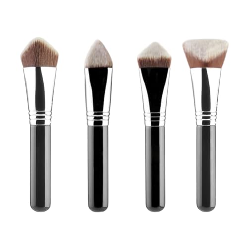 Haztholf Set mit 4 multifunktionalen Foundation-Pinseln für alles, multifunktional, 3D, 4D, Concealer-Pinsel, Puderpinsel