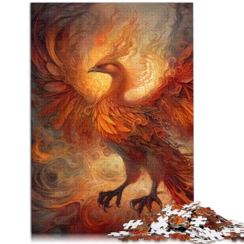 Spielgeschenk Puzzle Roter Alchemistischer Phönix für Erwachsene 1000 Teile Puzzle Holzpuzzle Familienspiel Stressabbau Schwieriges Herausforderungspuzzle 1000 Teile (50 x 75 cm)