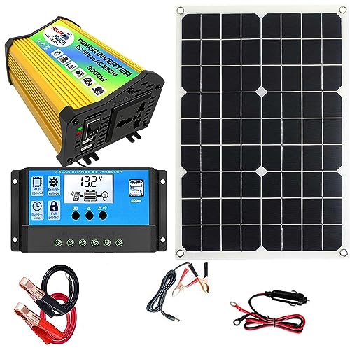 UKALOU Sonnensystem, 3000 W Solarmodul-Controller und Wechselrichter, -Solarsystem-Kit, Solarpanel-Kit für Montagehalterungen, Schnellladung, komplettes Solarmodul-Set für Wohnmobile