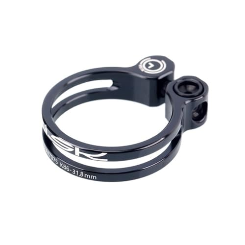 ZiYouao Sattelklemme 31,8mm 34.9mm Ultraleicht Fahrradsitz Postklemme 3 Farben Aluminiumlegierung Fahrrad Sattelstütze Klammern MTB Sitzklemmclip Sattelklemme(31.8mm Black)