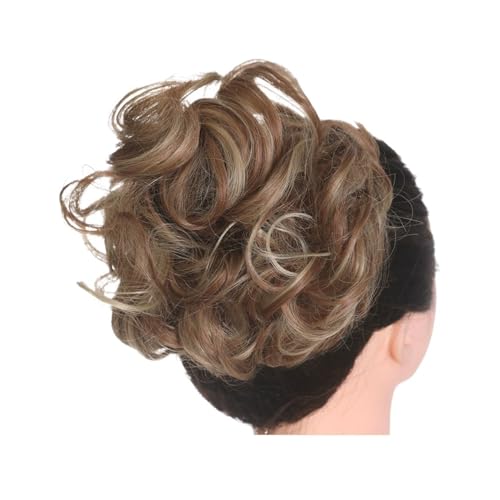 Haarteile Haarknoten Synthetischer unordentlicher Haarknoten, Chignon, Haargummis, gefälschtes Haarband, Zopf, elastischer Haarteilschwanz for Frauen, synthetischer Wickel, lockiger Pferdeschwanz Bröt