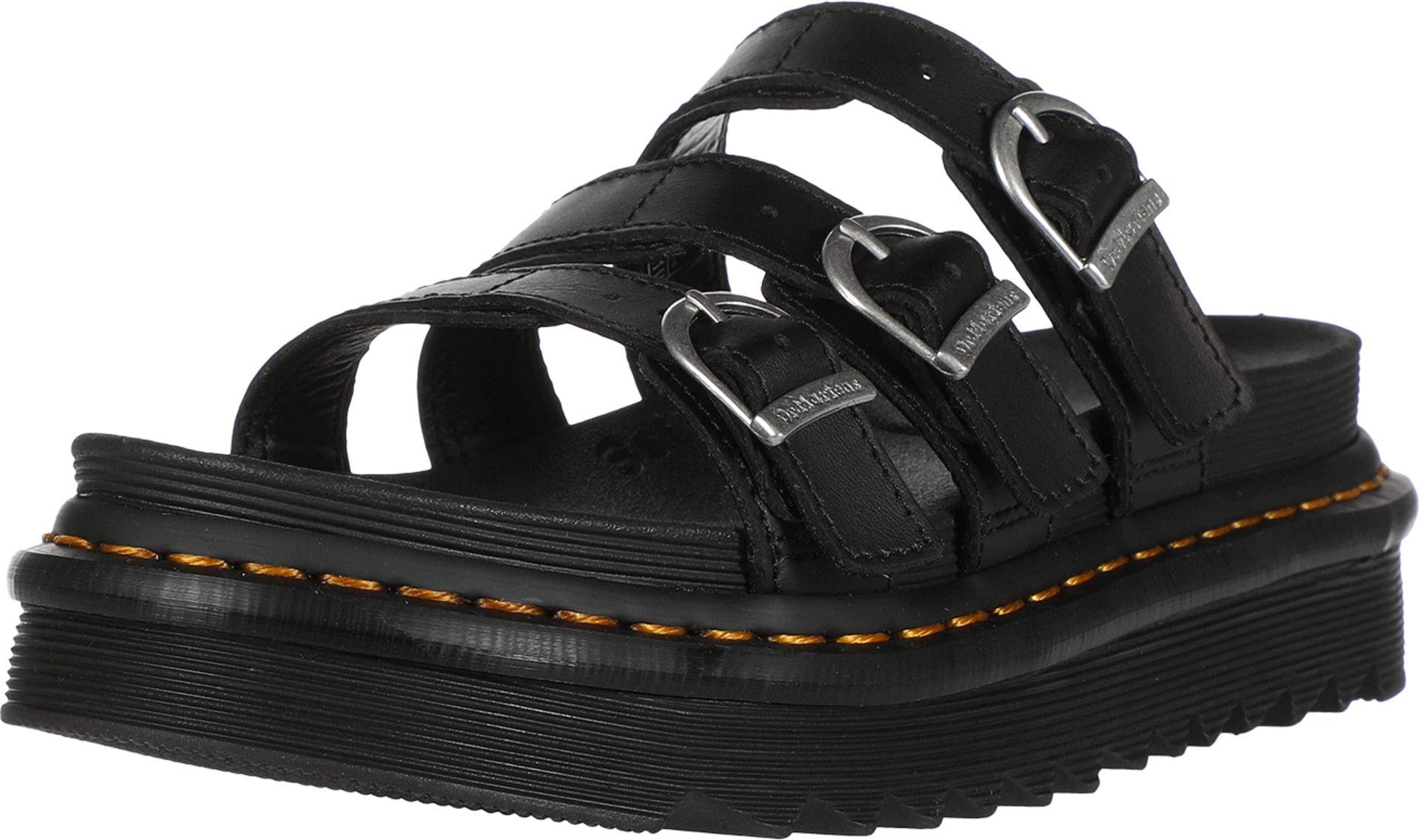 DR MARTENS Slide Sandals, Schwarz Hydro Leder, 36 EU