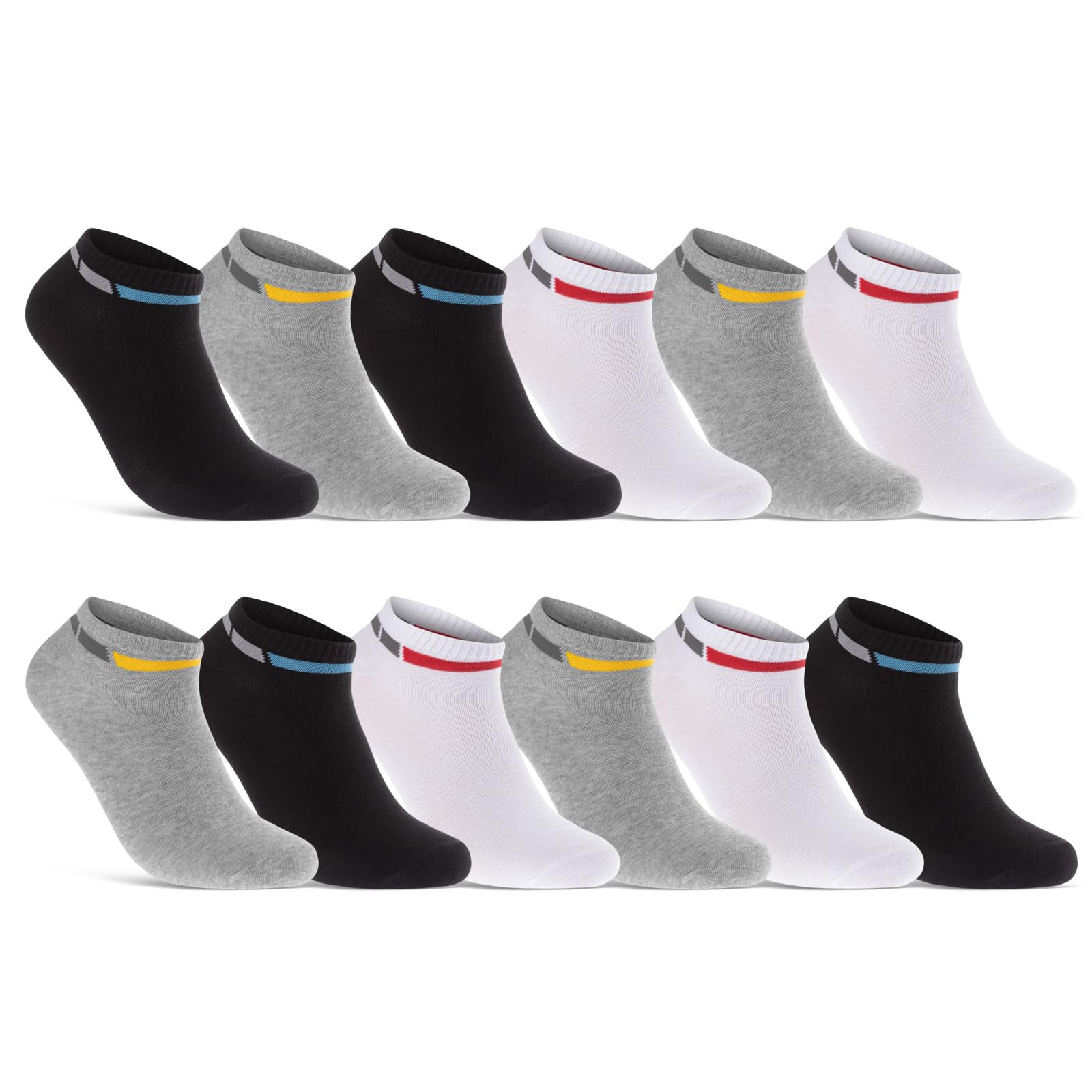 8 | 12 | 20 Paar Sneaker Socken Herren Mehrfarbig Baumwolle 16730 WP (12 Paar 39-42)