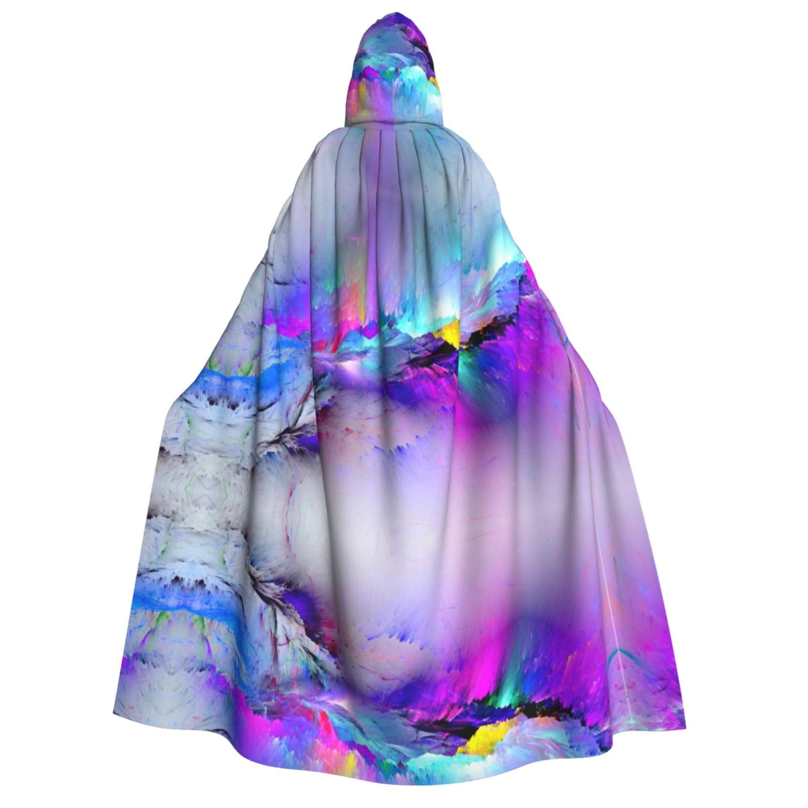 WURTON Northern Lights Gemäldedruck Unisex Kapuzenumhang Kapuze Halloween Karneval Cosplay Vielseitiger Erwachsenen-Kapuzenumhang